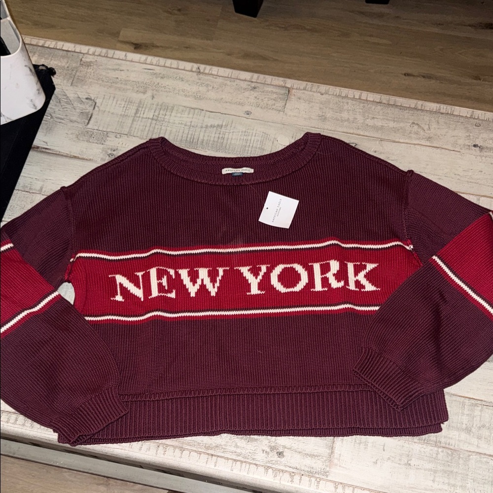 American Eagle Outfitters Maroon Knit Sweater